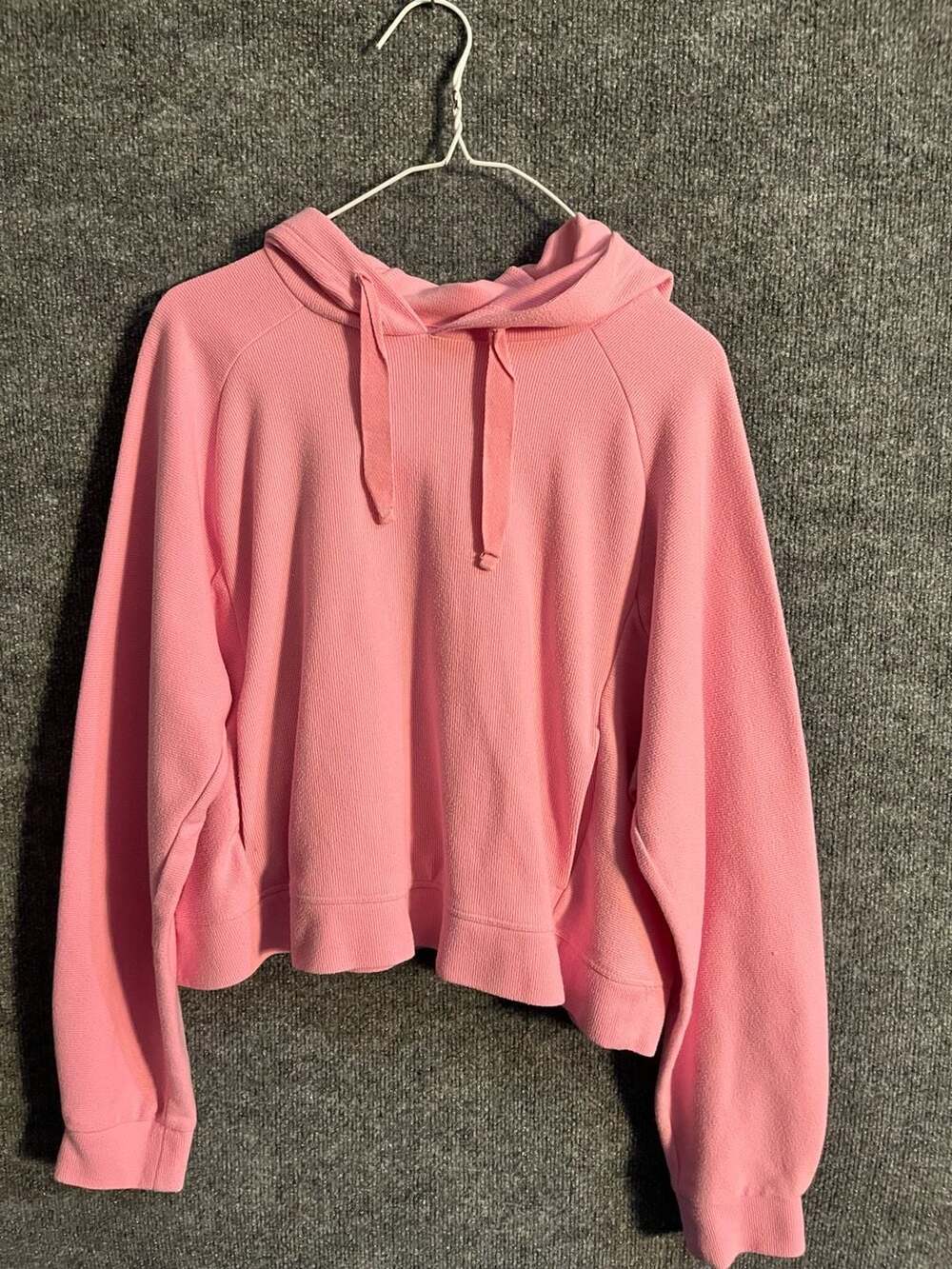 All In Motion Rib Hoodie Size L Pink Pullover 003-163